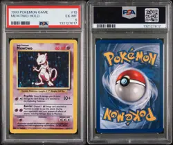 1999 Pokemon TCG Game Mewtwo HOLO Base Set 10/102 PSA 6 - Image 3