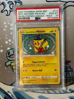 2020 Pokemon Swsh Black Star Promo 074 Special Delivery Pikachu Psa 10 Gem Mint - Image 1