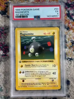 Magnemite #53 Shadowless 1st Edition Base Set PSA 5 Pokemon 1999 - Image 1