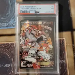 Pokemon 2015 Team Magma's Groudon EX 15/34 Double Crisis Full Art Holo PSA 7 - Image 1