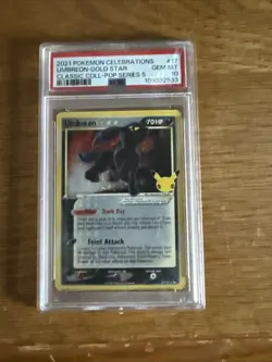 2021 Pokemon Celebrations Classic Collection Umbreon Gold Star #17 PSA 10 - Image 1