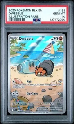 Pokemon TCG - PSA 10 - Dwebble - 129/086 - Black Bolt Illustration Rare Low Pop - Image 1