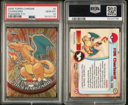 2000 TOPPS CHROME POKEMON T.V. #6 CHARIZARD PSA 10 - Image 3