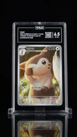 2025 POKEMON JTG EN-JOURNEY TOGETHER ILLUSTRATION RARE #168 FURRET TAG 6.5 #168 - Image 1