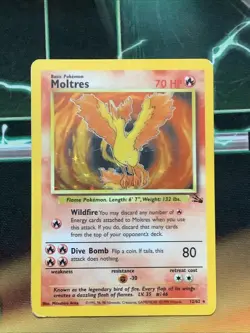 Moltres 12/62 1999 Fossil Holo Rare Pokemon - Image 2