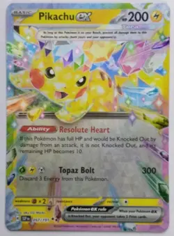 Pokemon TCG Pikachu ex 057/191 Surging Sparks Double Rare Holo English - Image 1
