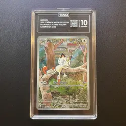 Pokemon TCG - ME1 Mega Evolution - Illustration Rare Meowth 106/094 - TAG 10 - Image 1