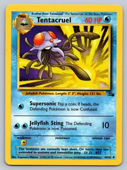 Tentacruel 44/62 Uncommon Fossil Pokemon Unlimited Lightly Played - Image 1