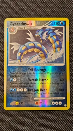 Pokemon Gyarados 19/100 Stormfront Reverse Holo Rare - moderately played - Image 2