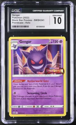 Gengar #SWSH241 CGC 10 - 2022 Pokemon SWSH Promos Prerelease Holo - Image 1