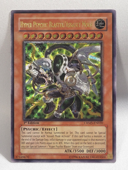 YuGiOh TCG Hyper Psychic Blaster/Assault Mode CRMS-EN020 Ultimate 1st LP - Image 1
