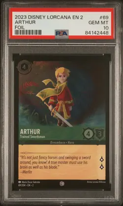 Arthur Foil PSA 10 2023 Disney Lorcana Rise Of The Floodborn #69 - Image 1