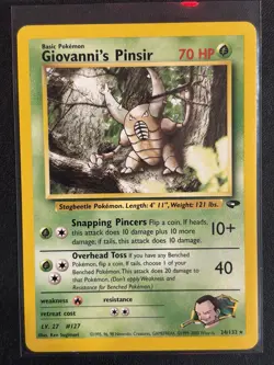 Pokemon Giovanni's Pinsir Gym Challenge 24/132 Rare Regular 2000 Card - Image 1