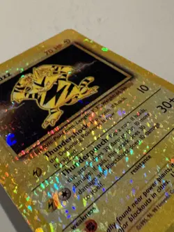 Electabuzz 20/102 Prism Vintage Pokemon Card Base Set Golden Sticker Card Retro - Image 3
