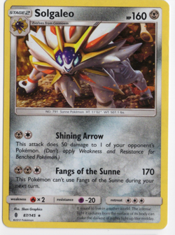 Solgaleo 87/145 Cracked Ice Shattered Guardians Rising Holo Pokemon Card - Image 1