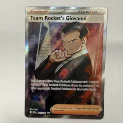 Team Rocket's Giovanni 225/182 Ultra Rare Pokemon Card Destined Rivals TCG NM - Image 1