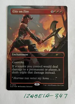 MTG City on Fire RAINBOW FOIL Secret Lair x Dungeons & Dragons #1803 NM/M - Image 1