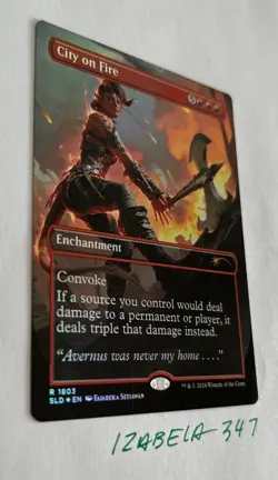 MTG City on Fire RAINBOW FOIL Secret Lair x Dungeons & Dragons #1803 NM/M - Image 2