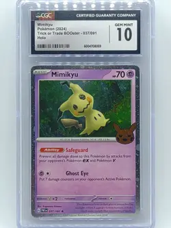 Pokemon 2024 Trick Or Trade BOOster Mimikyu Cosmos Holo 037/091 CGC 10 Gem Mint - Image 1