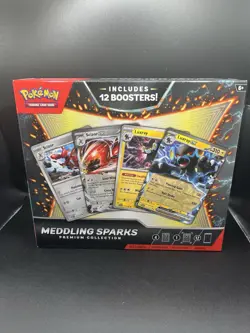 Pokemon Meddling Sparks Premium Collection - 12 Booster Packs + 4 Foil Promos - Image 1