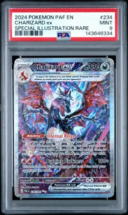 PSA 9 MINT Charizard ex 234/091 Paldean Fates SIR Holo Pokemon Card - Image 1