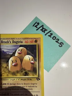 Brocks Dugtrio 22/132, Gym Challenge, Pokemon TCG, Unlimited 2000, WOTC, NM - Image 3