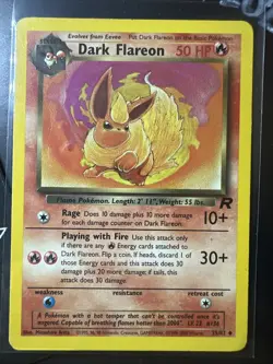 Dark Flareon 35/82, Team Rocket, Pokemon TCG, WOTC, Vintage 2000, Uncommon, NM - Image 1