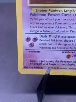 Pokemon TCG Gengar 5/62 Holo Rare Fossil Set 1999 VTG WOTC HP - Image 2