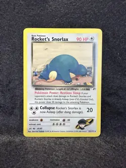 Pokemon Rocket's Snorlax 33/132 Team Rocket Rare Regular 90 HP English 2000 WOTC - Image 2