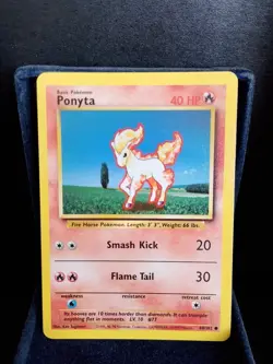 Pokemon TCG Ponyta 60/102 Base Set Vintage English 1999 - Image 1