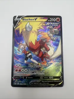 Pokemon TCG Blaziken v TG14/TG30 Holo Ultra Rare Silver Tempest Trainer Gallery - Image 1