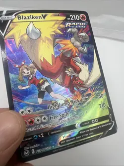 Pokemon TCG Blaziken v TG14/TG30 Holo Ultra Rare Silver Tempest Trainer Gallery - Image 2
