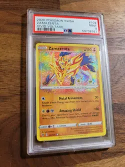 2020 Pokemon Vivid Voltage Zamazenta Amazing Rare 102/185 PSA 9 MINT - Image 1
