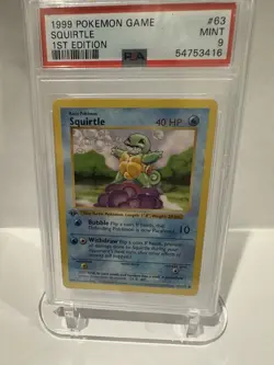 1999 POKEMON BASE SET 1ST EDITION #63 SQUIRTLE PSA 9 - Image 2