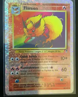 Flareon Pokemon Reverse Holo 10/110 Legendary Collection Fireworks - Image 2