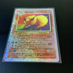 Flareon Pokemon Reverse Holo 10/110 Legendary Collection Fireworks - Image 3