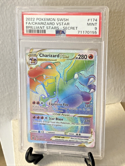 PSA 9 ~ 2022 POKEMON SWSH #174 FA/CHARIZARD VSTAR ~ BRILLIANT STARS-SECRET - Image 1