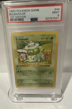 1999 POKEMON BASE SET 1ST EDITION #44 BULBASAUR SHADOWLESS - PSA 9 Mint - Image 2