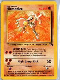 Hitmonlee 22/62 Rare Fossil Pokemon Unlimited Near Mint - Image 1
