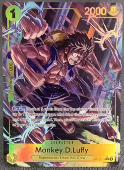 Monkey D. Luffy OP10-111 Royal Blood Shiny Foil One Piece Custom Playtest Card - Image 1