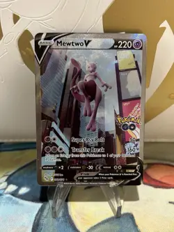 Mewtwo V 072/078 Pokemon Go Sword & Shield Alternate Holo Rare Card NM - Image 1