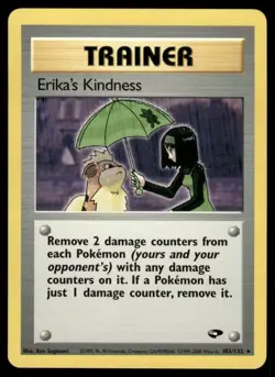 Pokemon Cards Erika's Kindness 103/132 Unlimited Gym Challenge WOTC Rare LP - Image 1