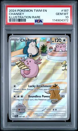 Chansey 187/167 Twilight Masquerade Illustration Rare Pokemon Card PSA 10 - Image 1