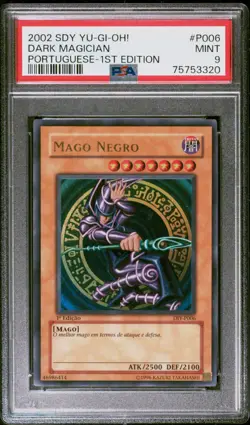 2002 YUGIOH 1ST ED DIY-P006 PORTUGUESE DARK MAGICIAN ULTRA PSA 9 MINT #75753320 - Image 1