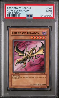 2002 YU-GI-OH! STARTER DECK: YUGI 1ST ED #008 CURSE OF DRAGON PSA 9 - Image 1
