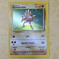 Pokemon Hitmonchan Base Set 7/102 Holo Rare 70 HP Fighting Card - Image 1
