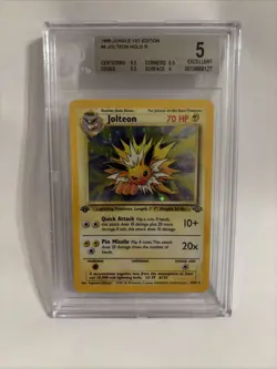 1999 Pokemon Jungle 4/64 Holo Rare 1st Edition Jolteon Card - Image 1