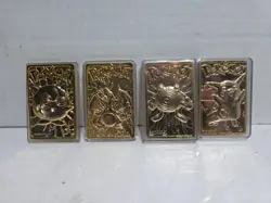 23K Gold Plated CHARIZARD, JIGGLYPUFF, PIKACHU, POLIWHIRL Trading Card 1999... - Image 1