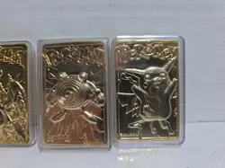 23K Gold Plated CHARIZARD, JIGGLYPUFF, PIKACHU, POLIWHIRL Trading Card 1999... - Image 3