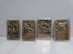 23K Gold Plated CHARIZARD, JIGGLYPUFF, PIKACHU, POLIWHIRL Trading Card 1999... - Image 4